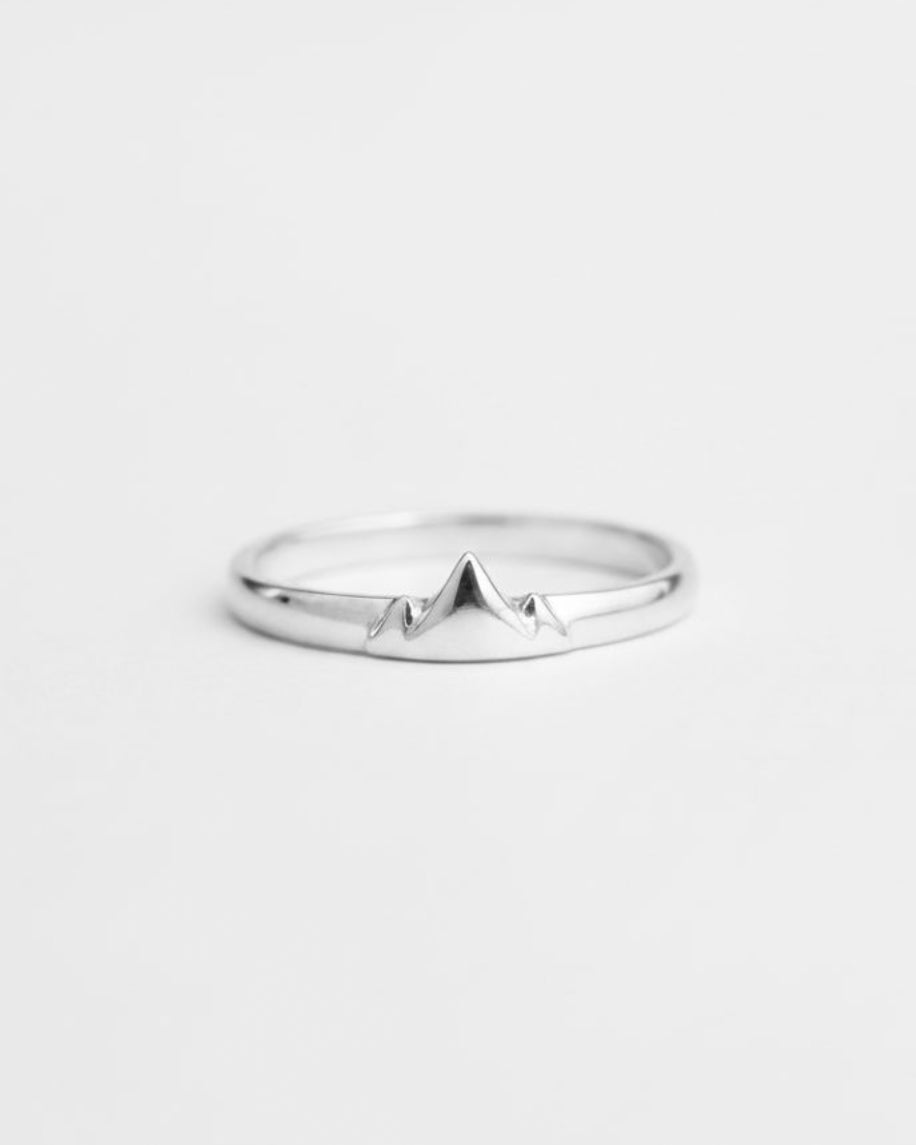 Anel de Prata Montanha MInimalista